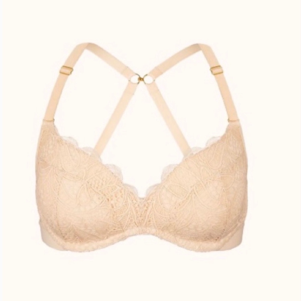 Lively The Lace No-Wire Push-Up Bra 34C Toasted Almond NWT
